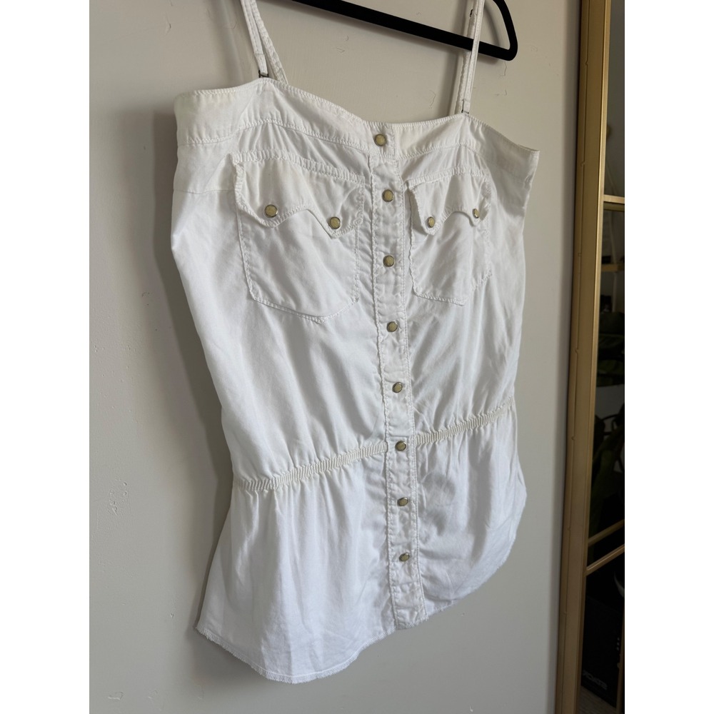 Y2K True Religion White Western Corset Tank Top Size Large